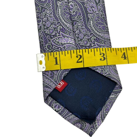 Chaps Vintage Tie 100% Silk Lavender Purple Paisley Print Ralph Lauren - Picture 5 of 6